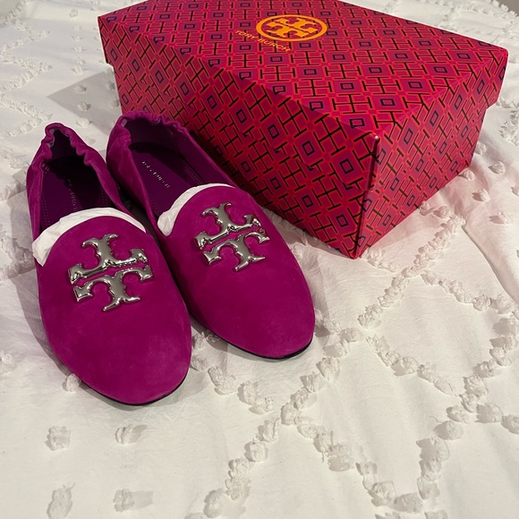 Tory Burch Shoes - Tory Burch Magenta Loafers with Metallic Accents